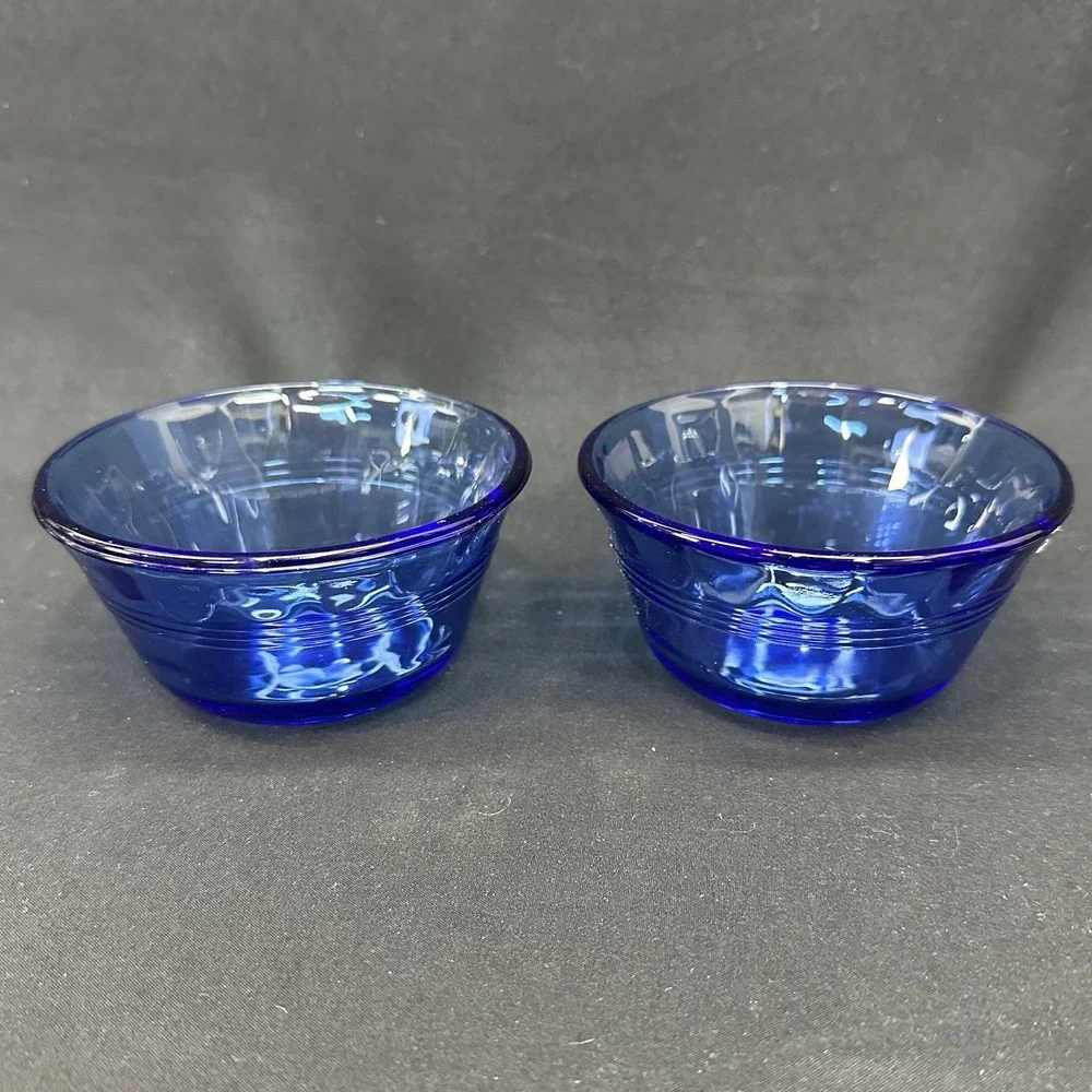 Pyrex Cobalt Blue Glass Custard Cup / Ramekin 6oz 175ml 463 Vintage, Set of 2